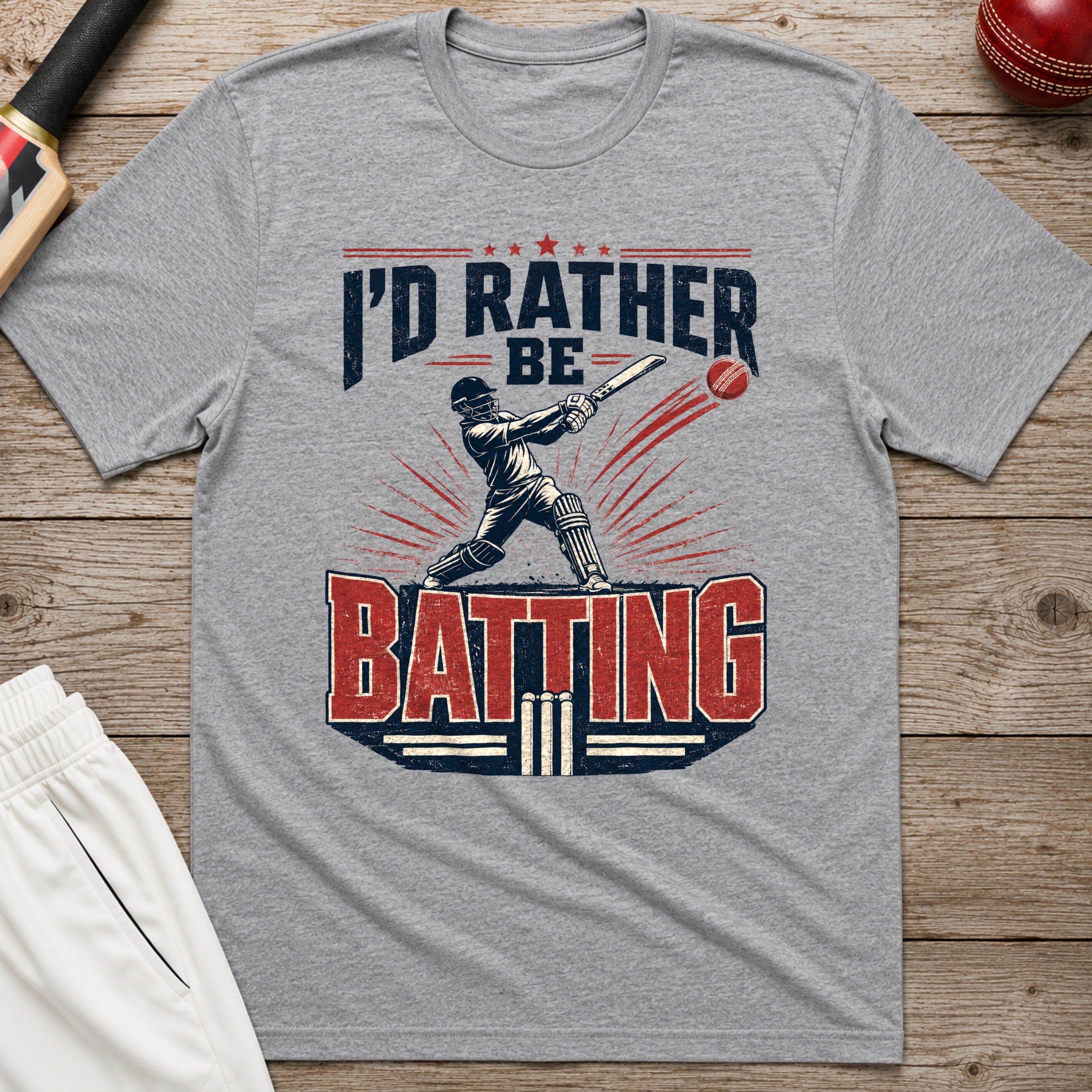 Id Rather Be Batting T-Shirt - Sport Grey