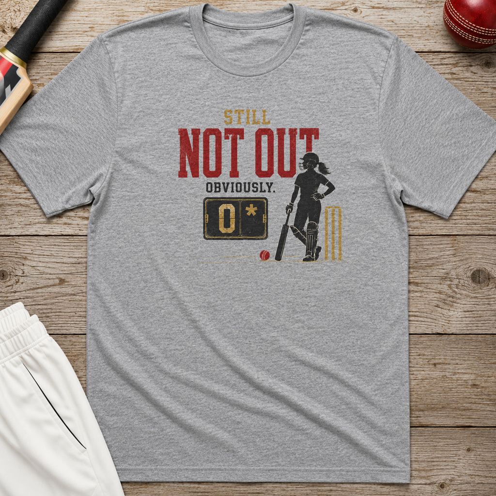 Still Not Out Obviously T-Shirt - Sport Grey