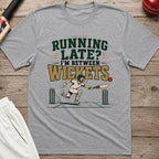 Running Late Im Between Wickets T-Shirt - Sport Grey