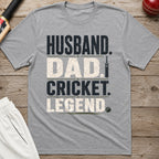 Husband Dad Cricket Legend T-Shirt - Sport Grey