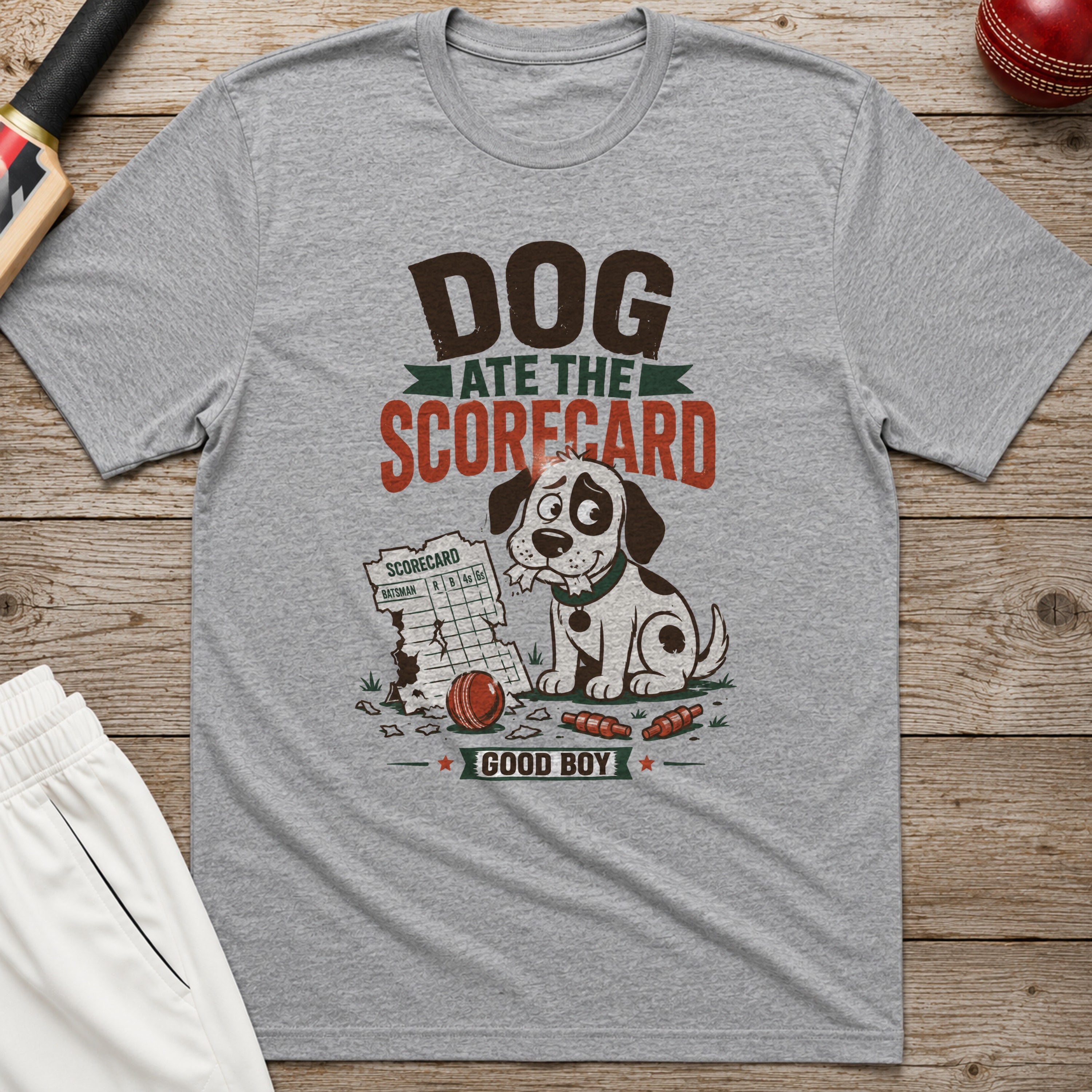 Dog Ate The Scorecard T-Shirt - Sport Grey