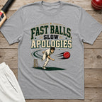 Fast Balls Slow Apologies T-Shirt - Sport Grey