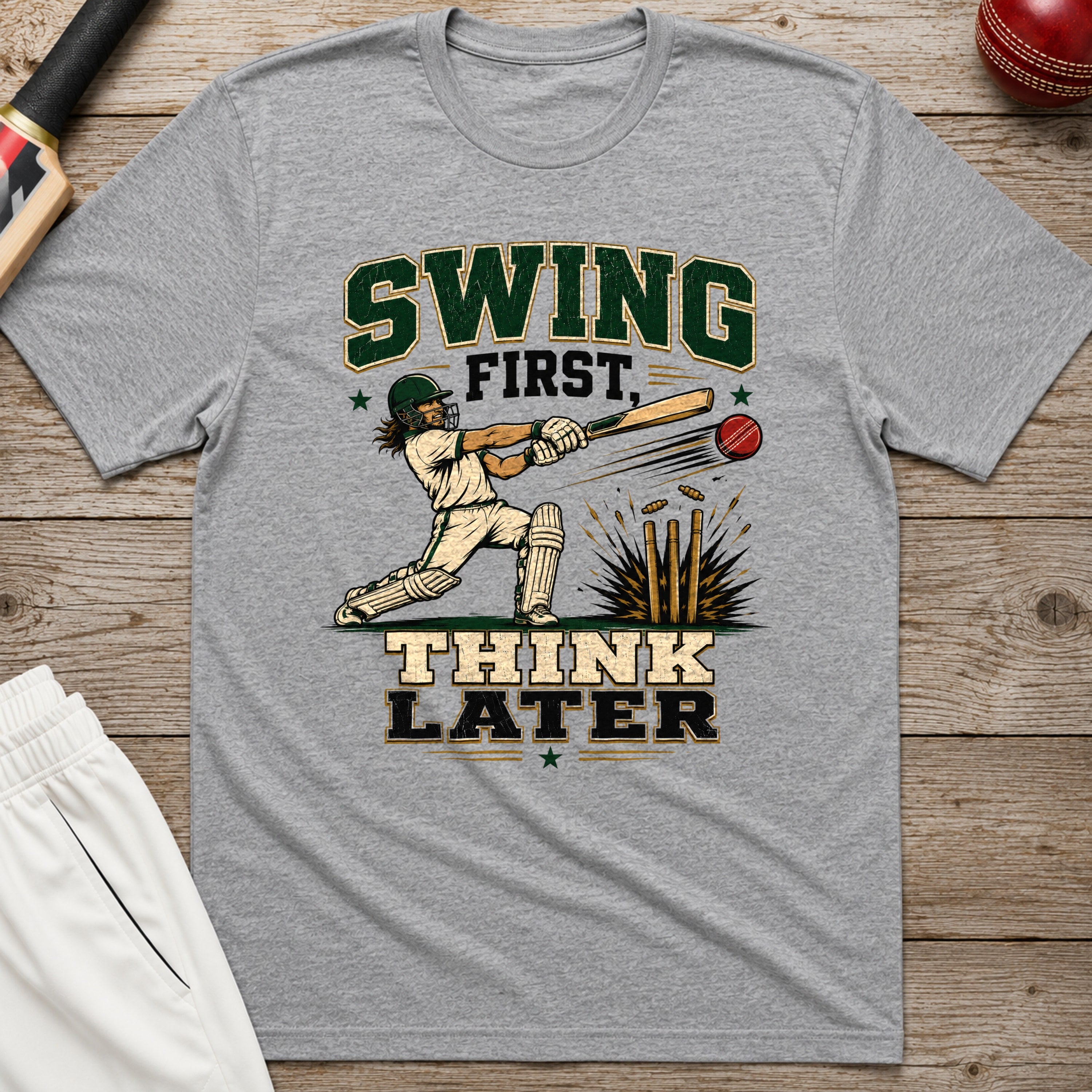 Swing First Think Later T-Shirt - Sport Grey