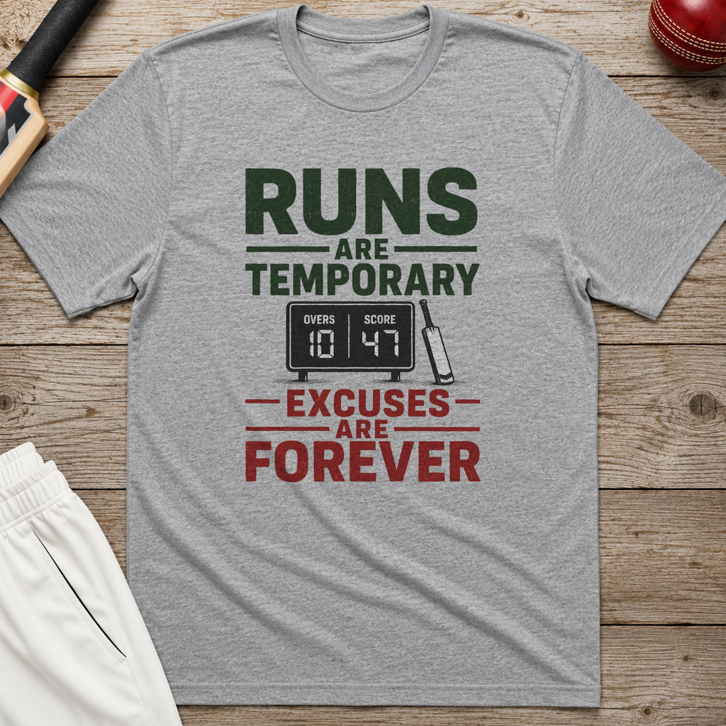 Runs Are Temporary Excuses Are Forever T-Shirt - Sport Grey