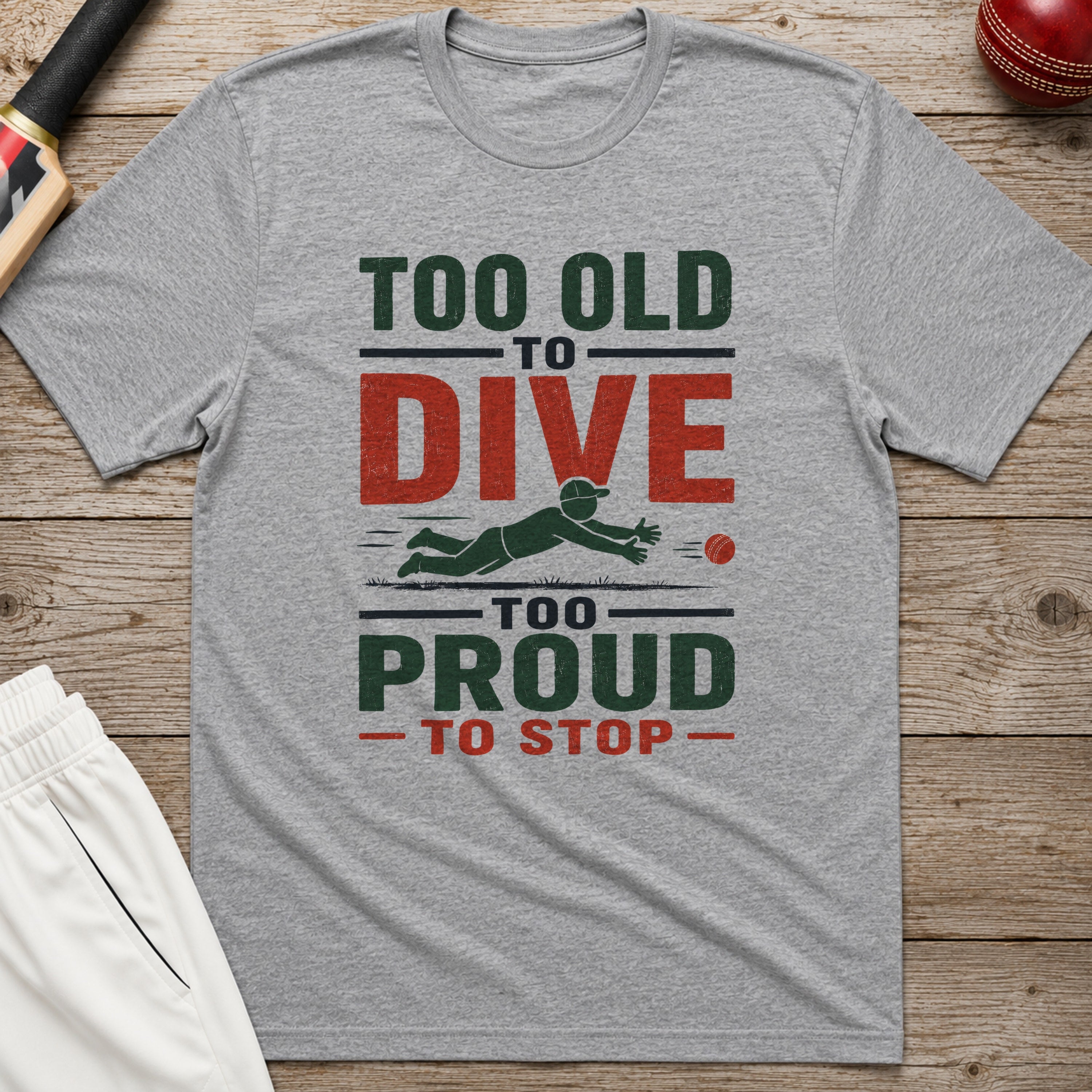 Too Old To Dive Too Proud To Stop T-Shirt - Sport Grey