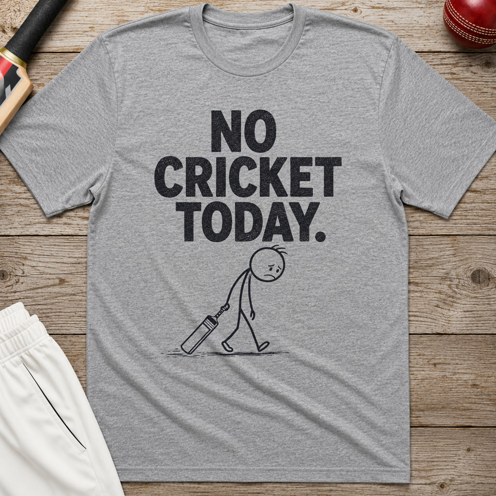 No Cricket Today T-Shirt - Sport Grey