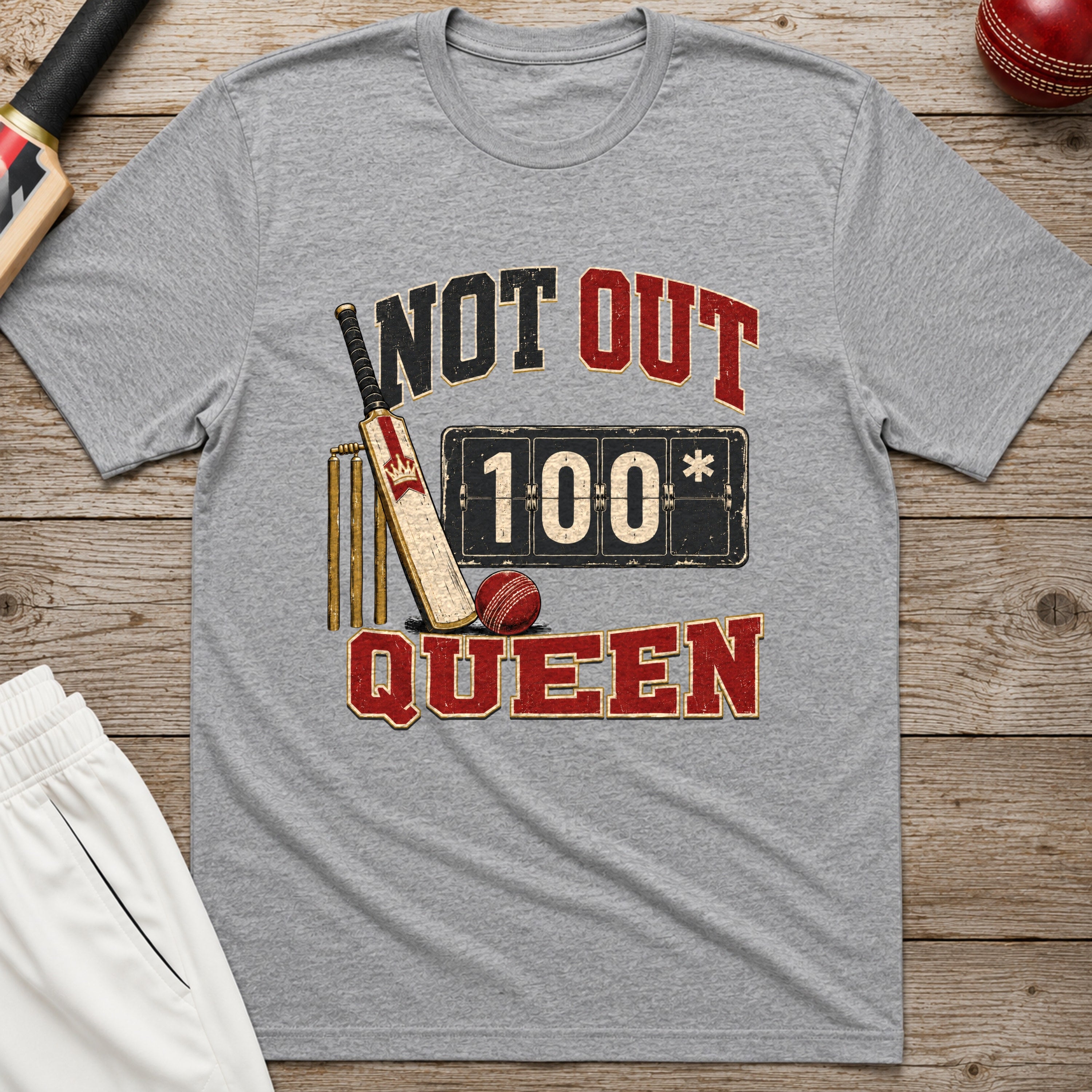 Not Out Queen T-Shirt - Sport Grey