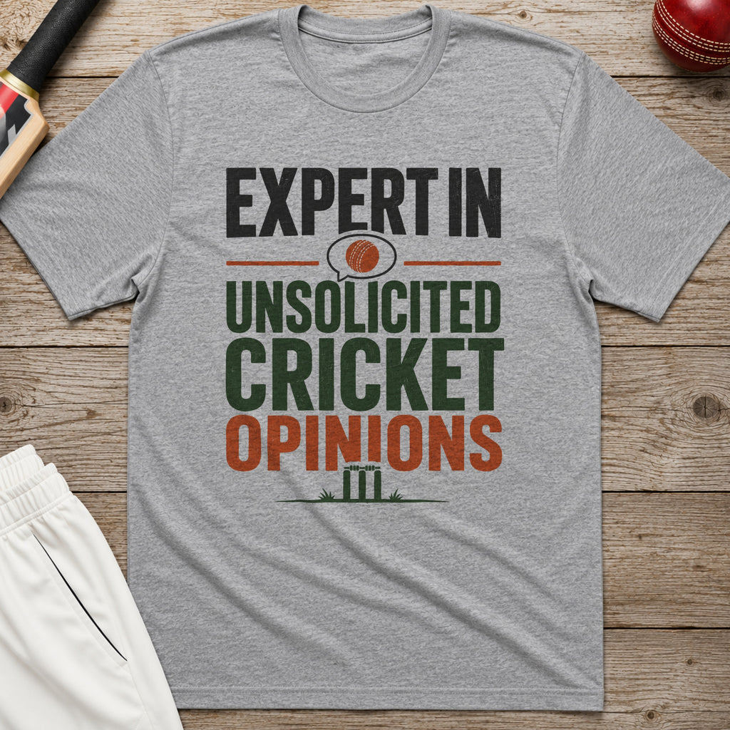 Expert In Unsolicited Cricket Opinions T-Shirt - Sport Grey