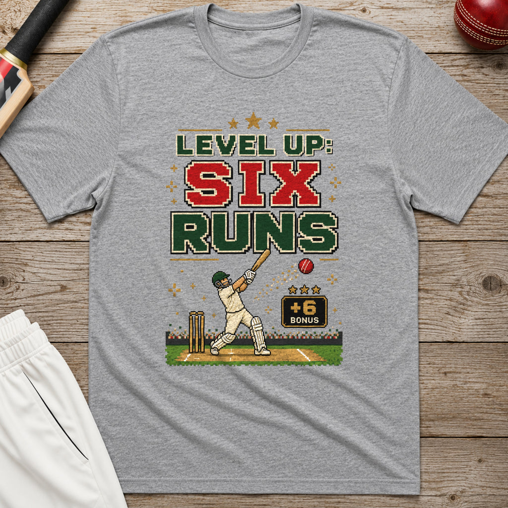 Level Up Six Runs T-Shirt - Sport Grey