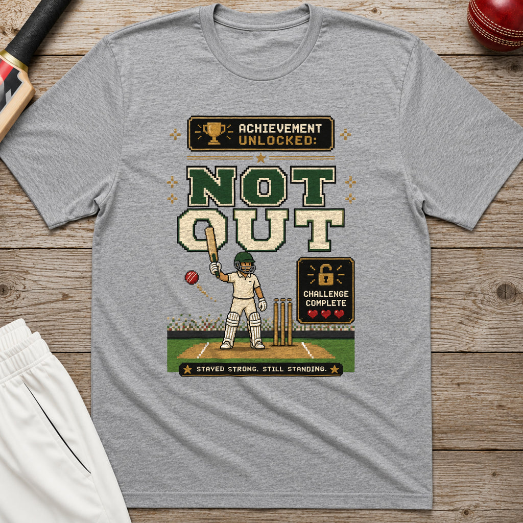 Achievement Unlocked Not Out T-Shirt - Sport Grey