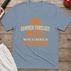 Summer Forecast Hot With A Chance Of Sledging T-Shirt - Stone Blue