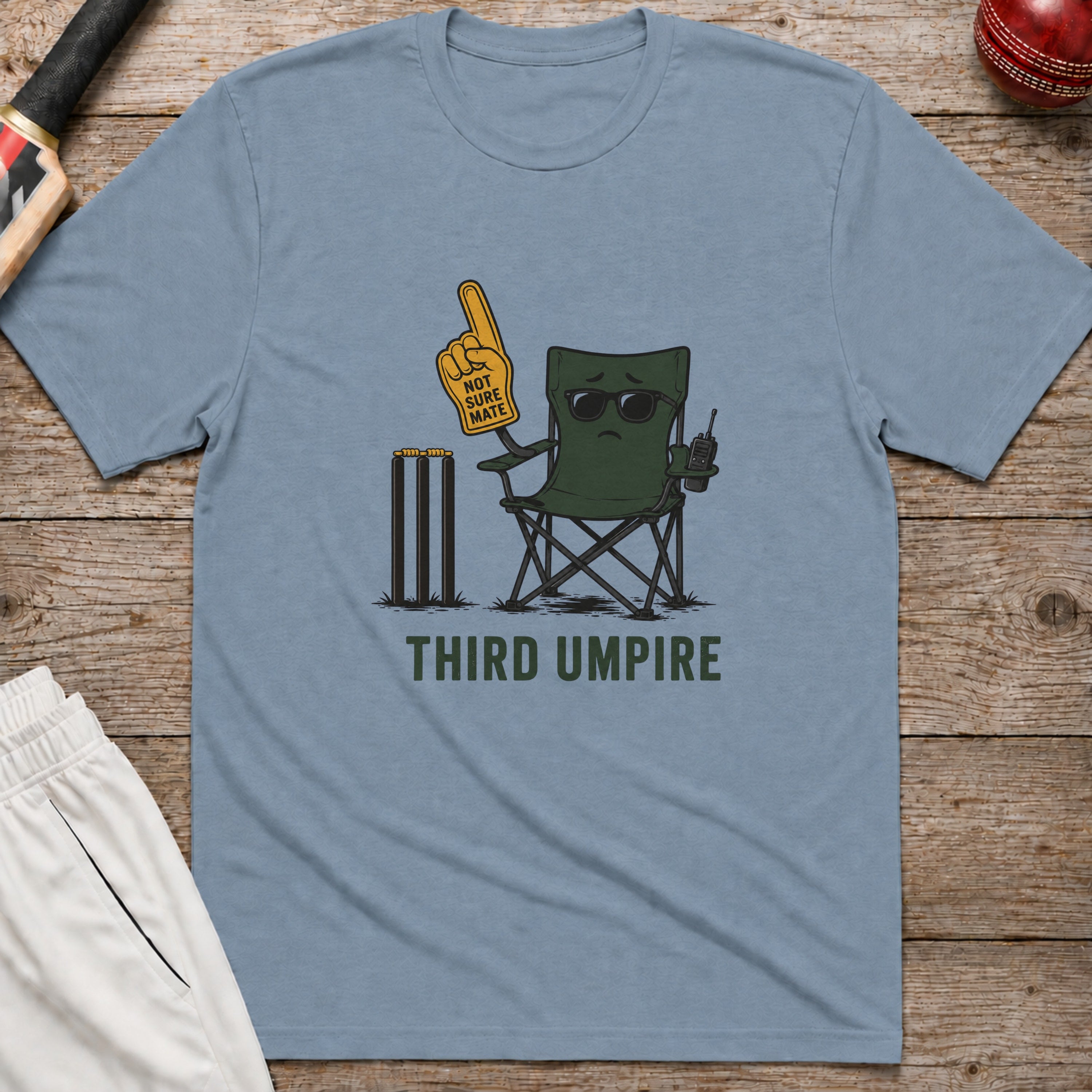 Third Umpire T-Shirt - Stone Blue