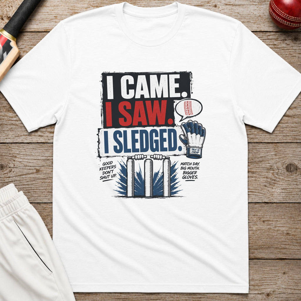 I Came I Saw I Sledged T-Shirt - White
