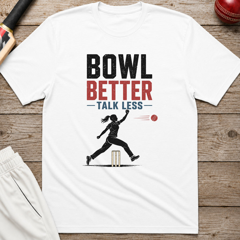 Bowl Better Talk Less T-Shirt - White