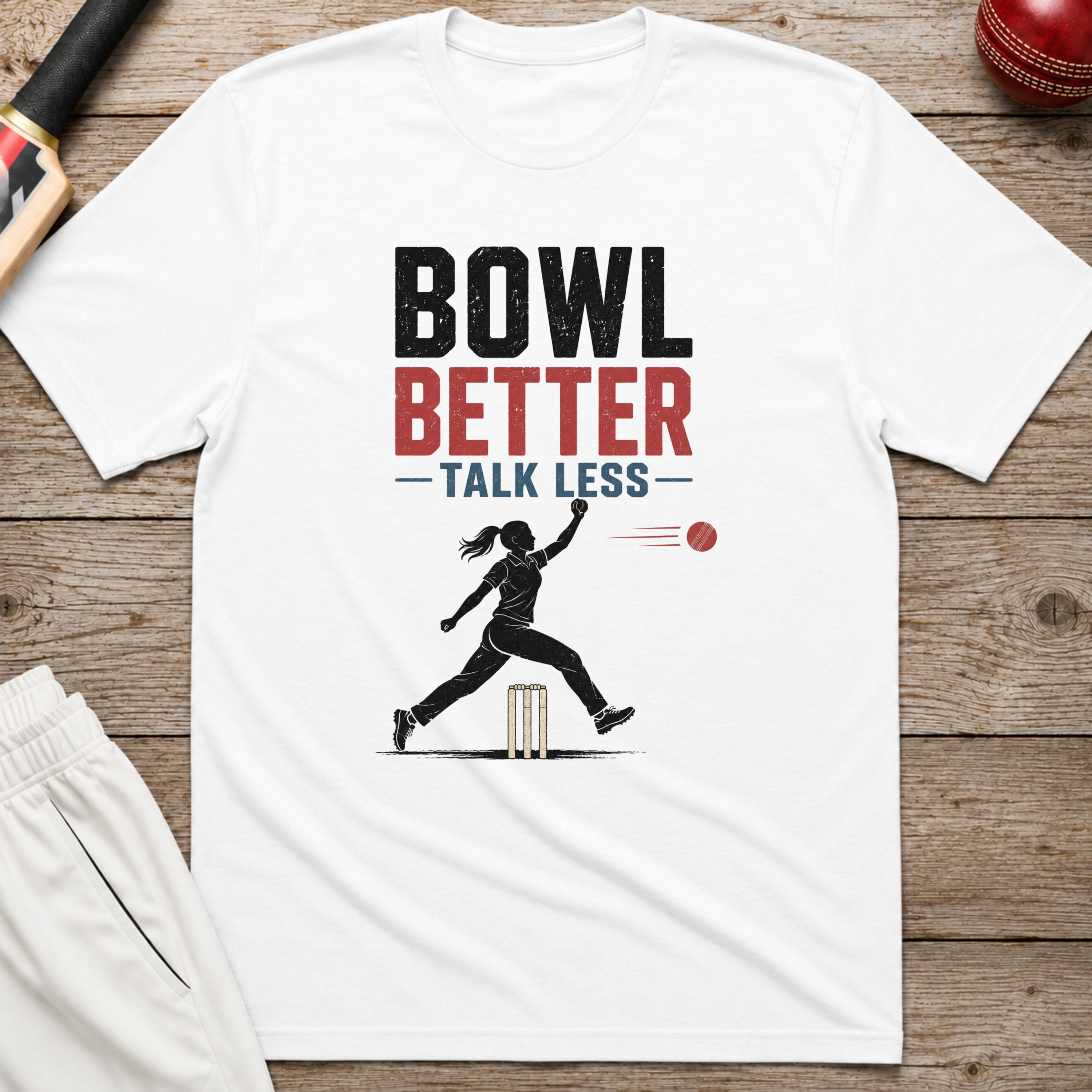 Bowl Better Talk Less T-Shirt - White