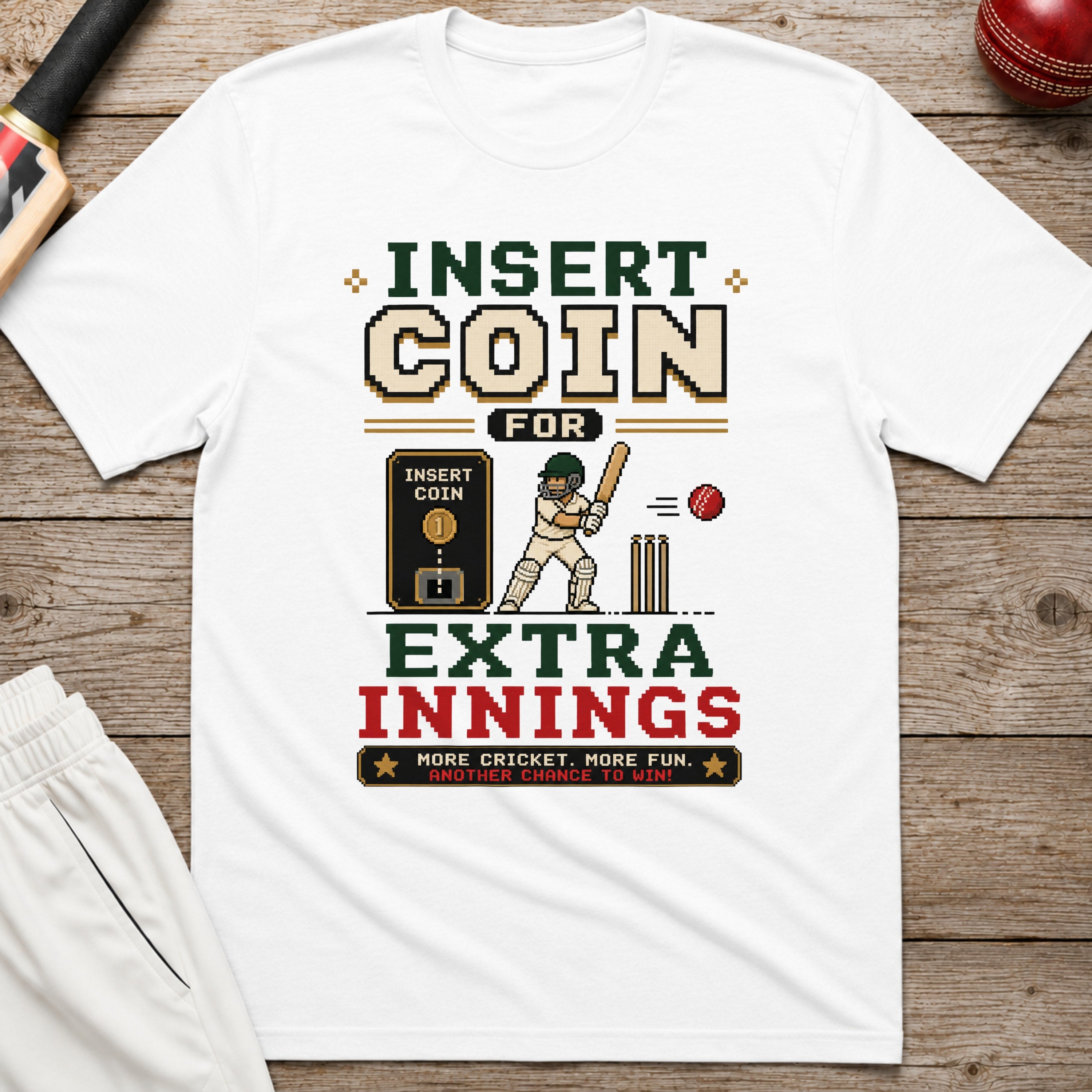 Insert Coin For Extra Innings T-Shirt - White