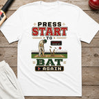 Press Start To Bat Again T-Shirt - White