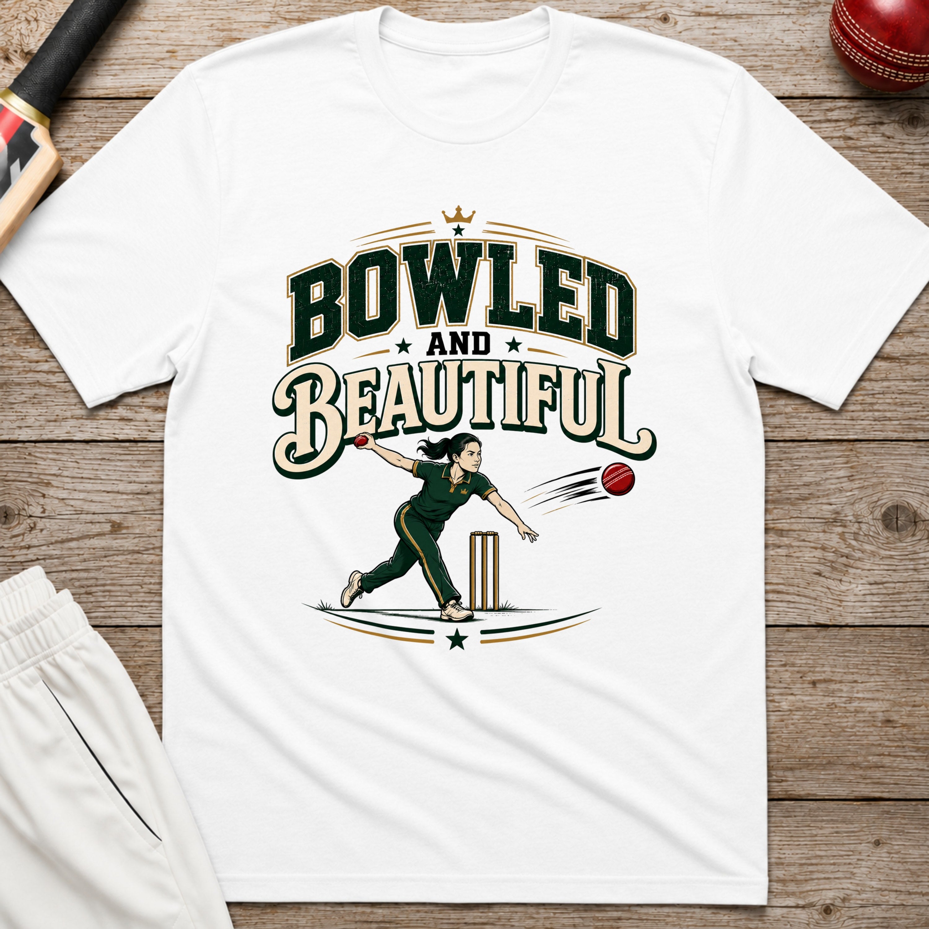 Bowled And Beautiful T-Shirt - White
