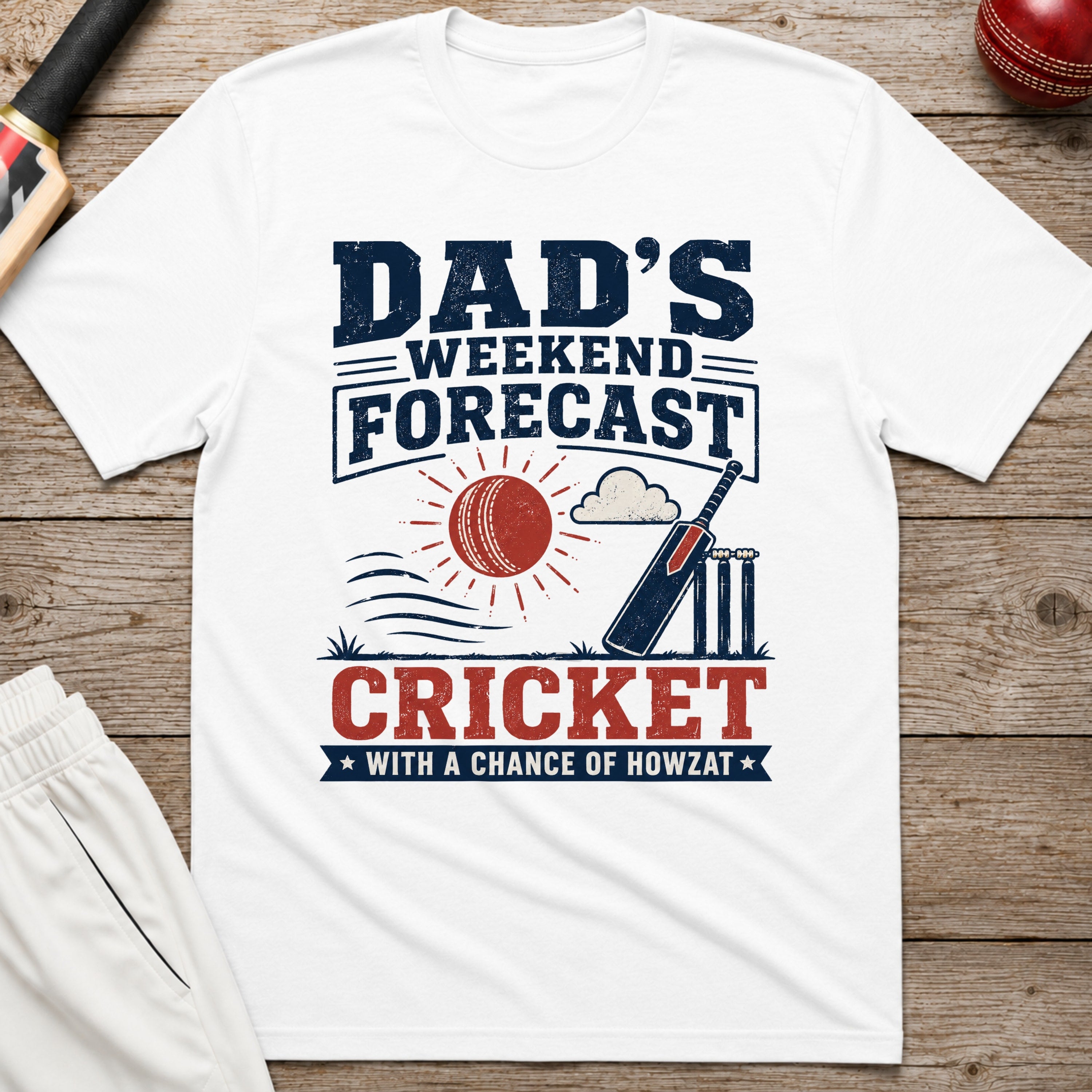 Dads Weekend Forecast T-Shirt - White