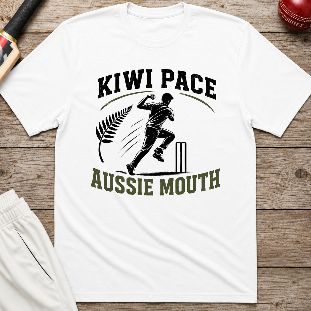 Kiwi Pace Aussie Mouth T-Shirt - White