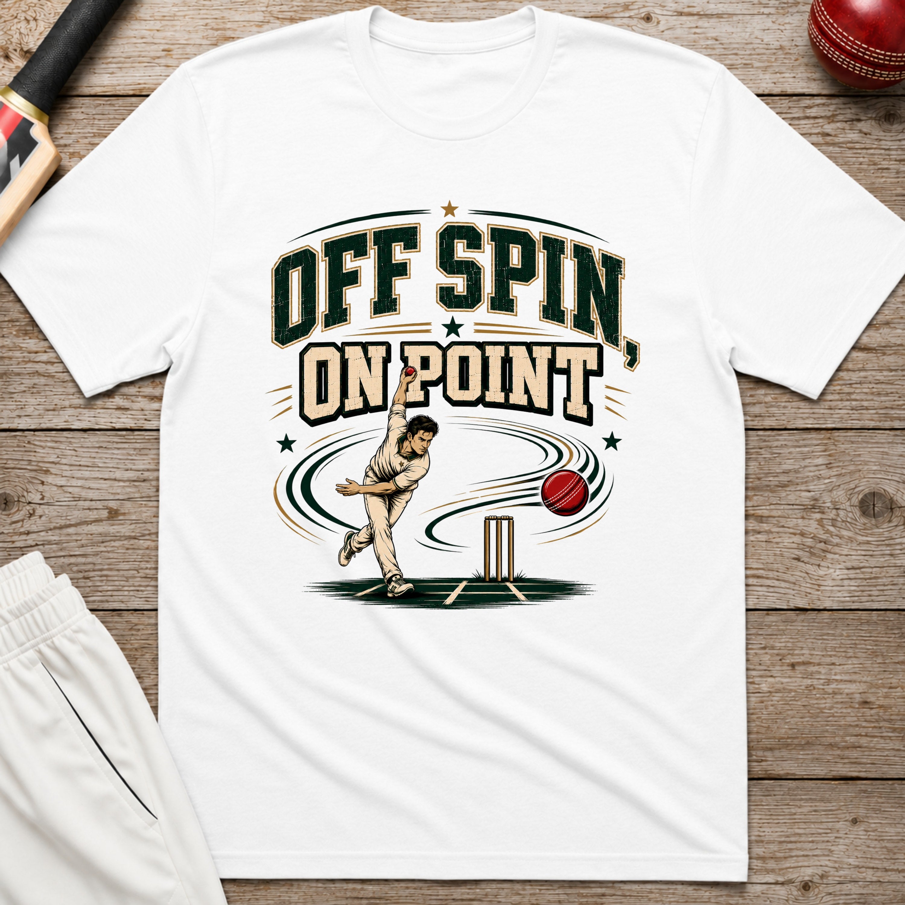 Off Spin On Point T-Shirt - White