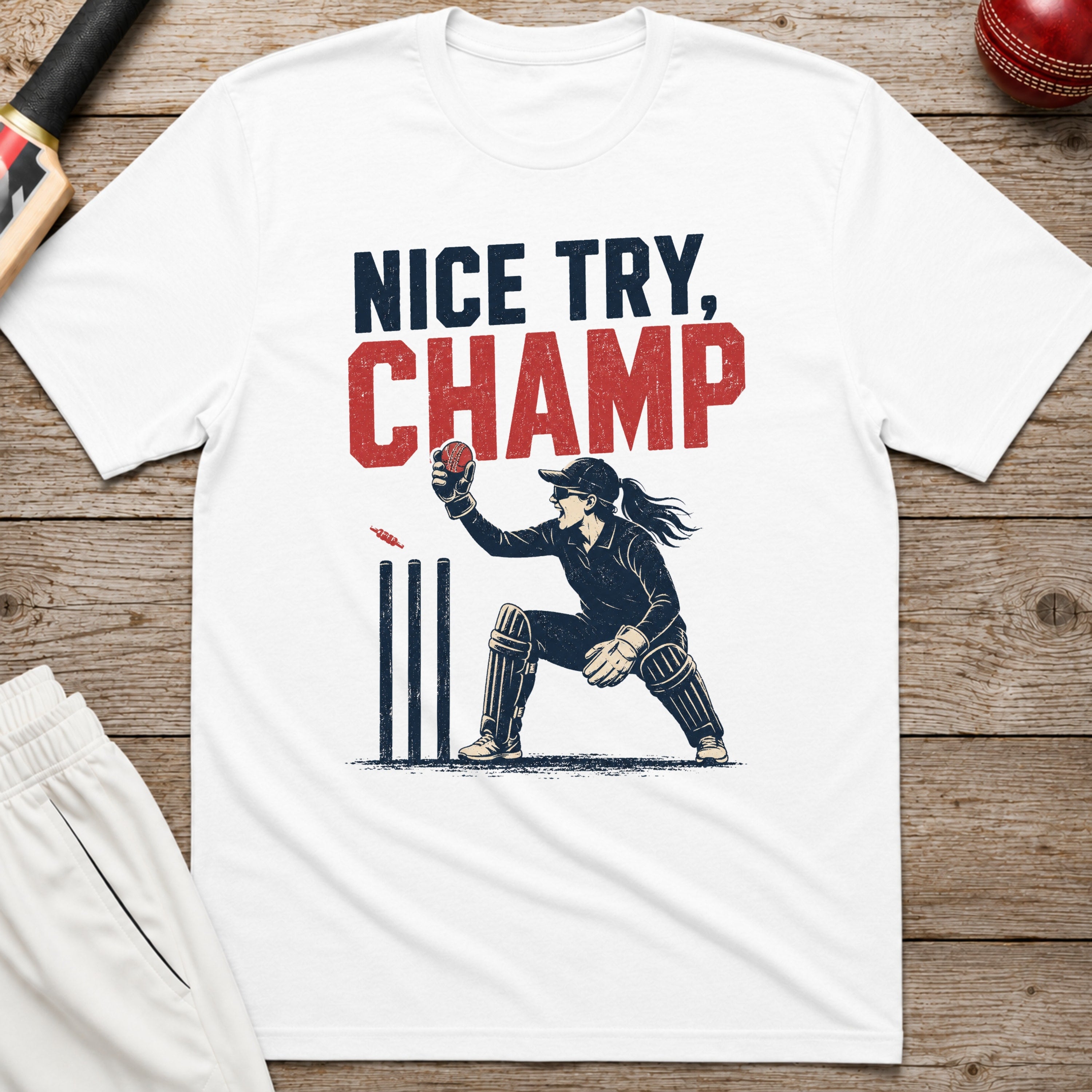 Nice Try Champ T-Shirt - White