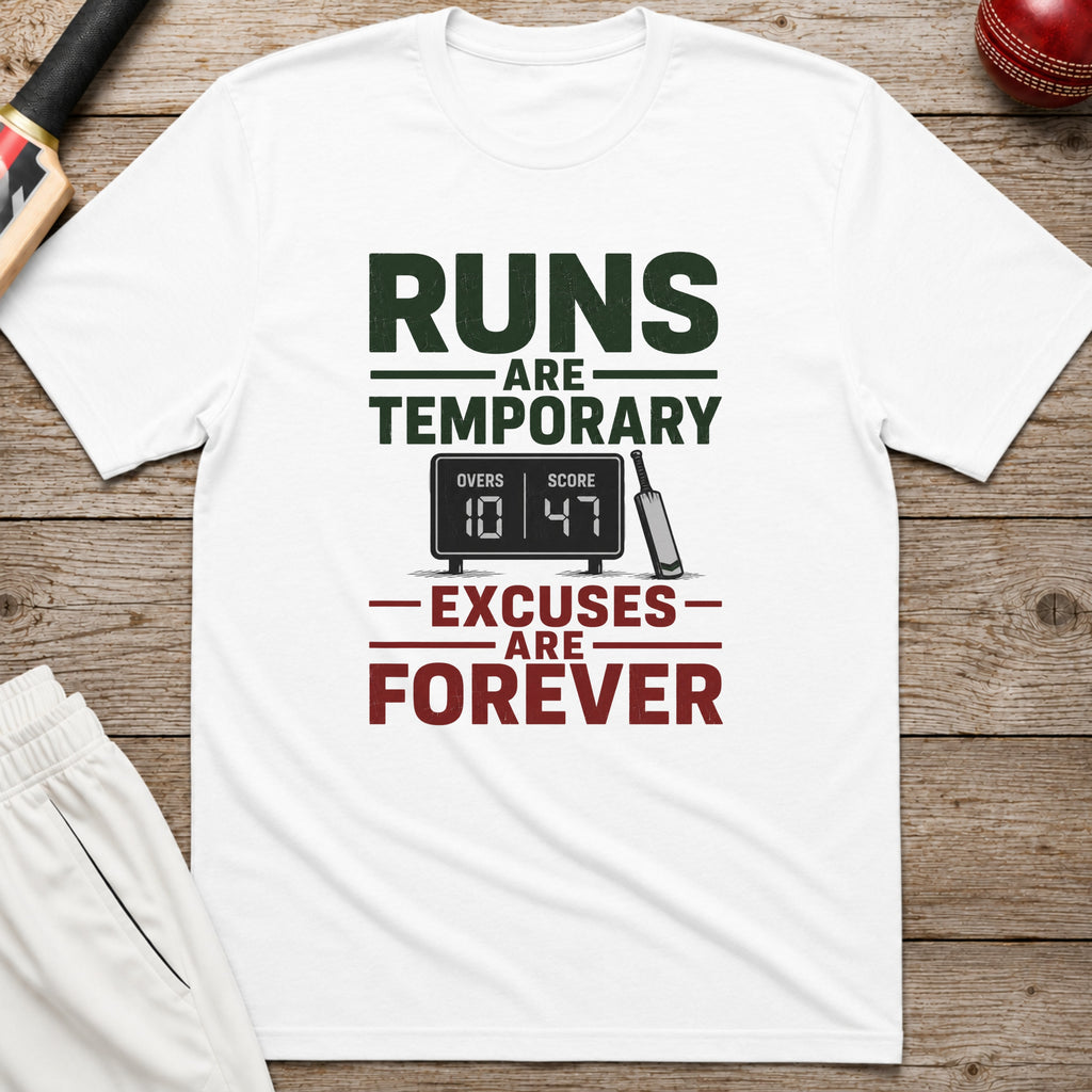 Runs Are Temporary Excuses Are Forever T-Shirt - White