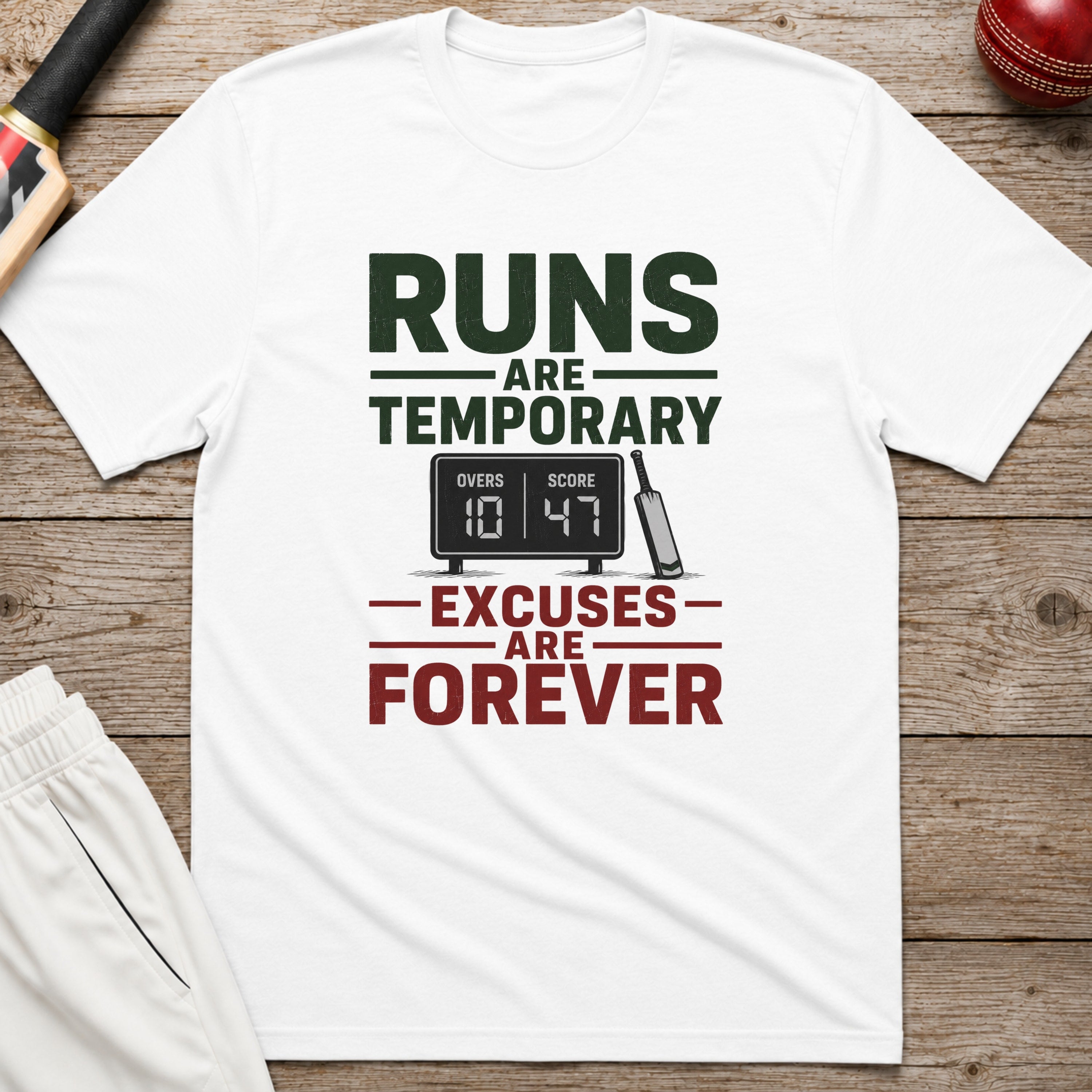 Runs Are Temporary Excuses Are Forever T-Shirt - White