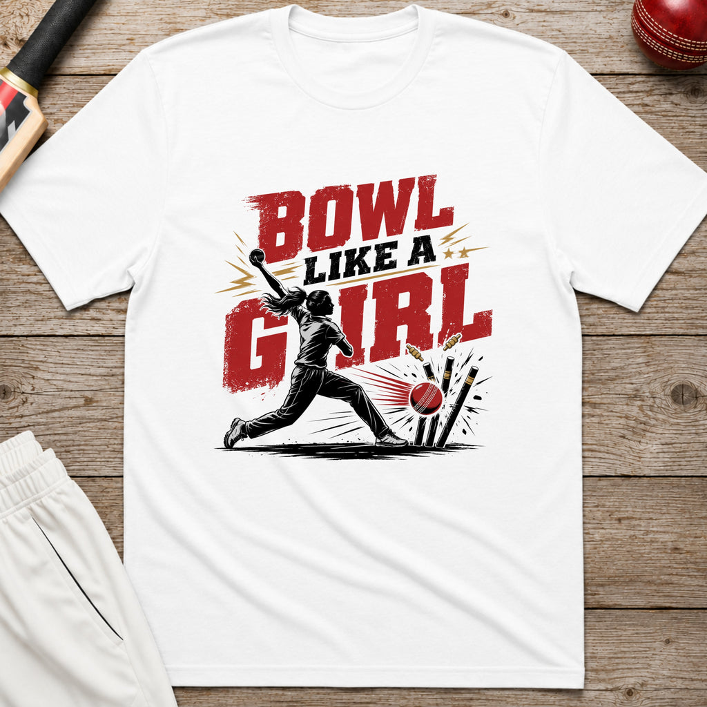 Bowl Like A Girl T-Shirt - White