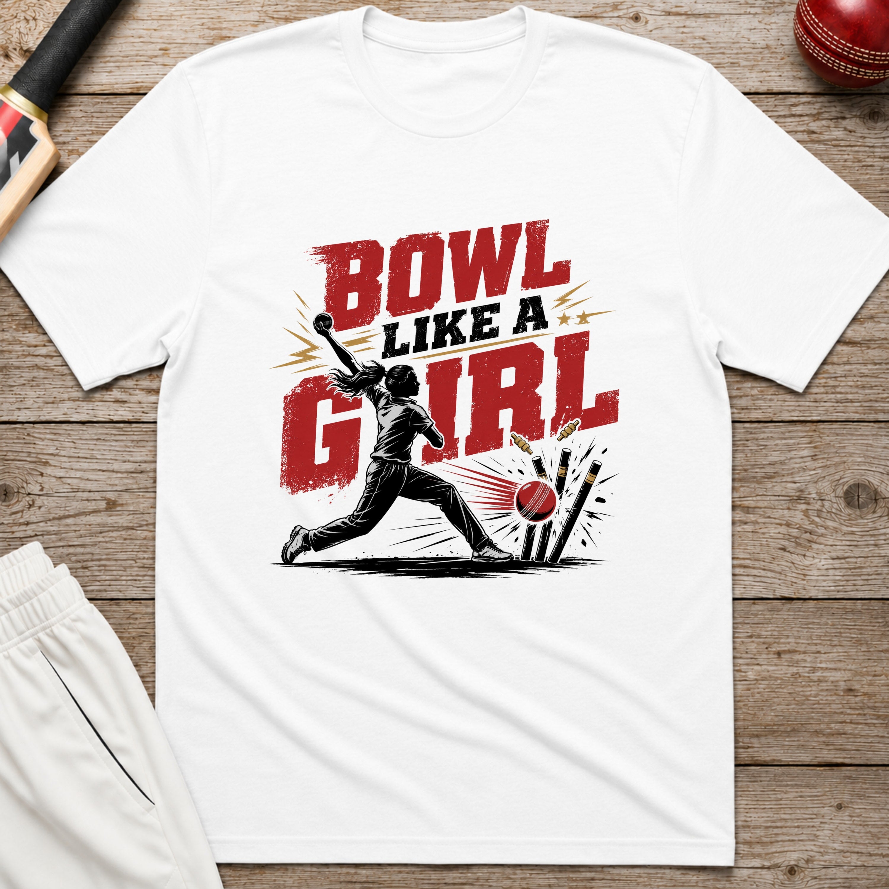 Bowl Like A Girl T-Shirt - White