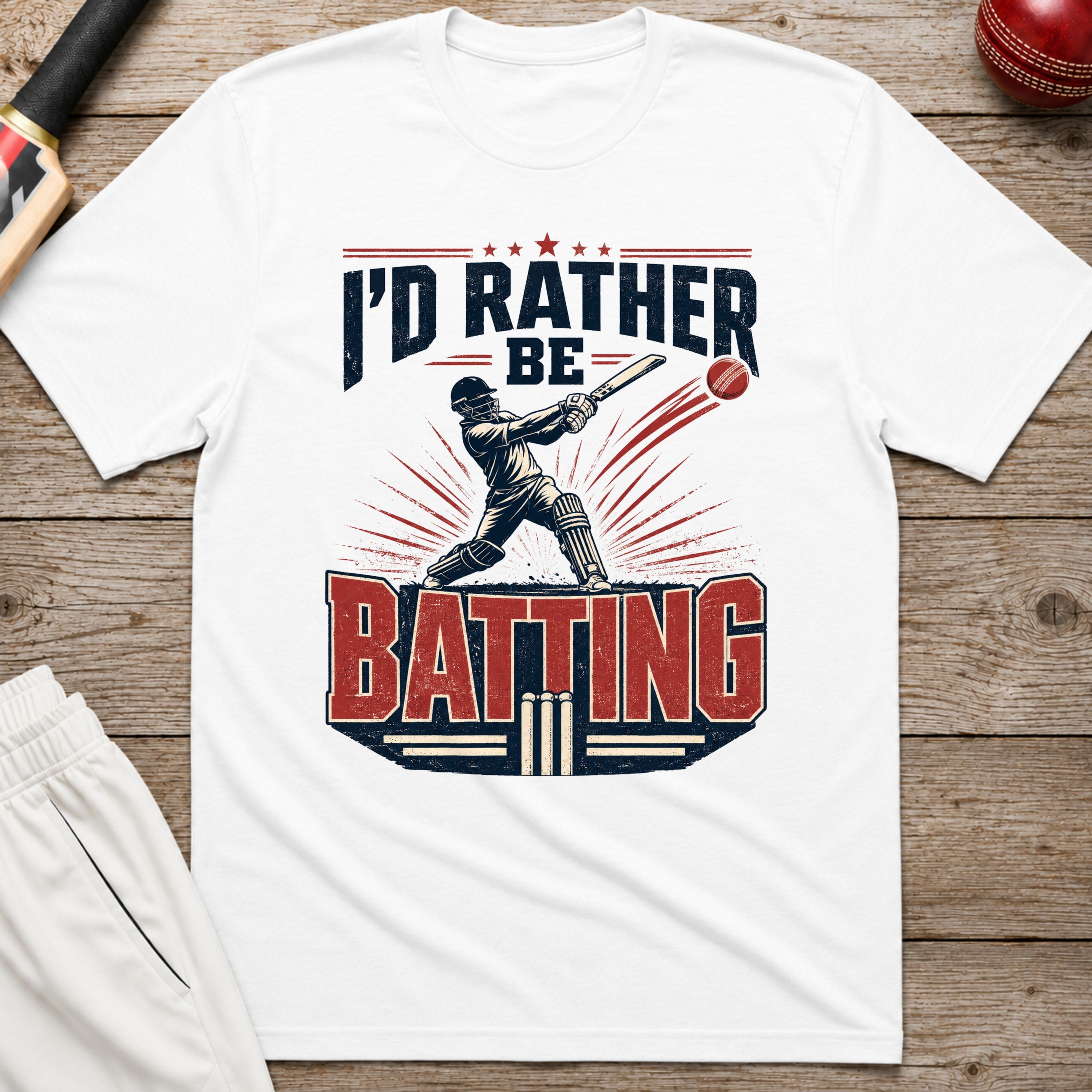 Id Rather Be Batting T-Shirt - White