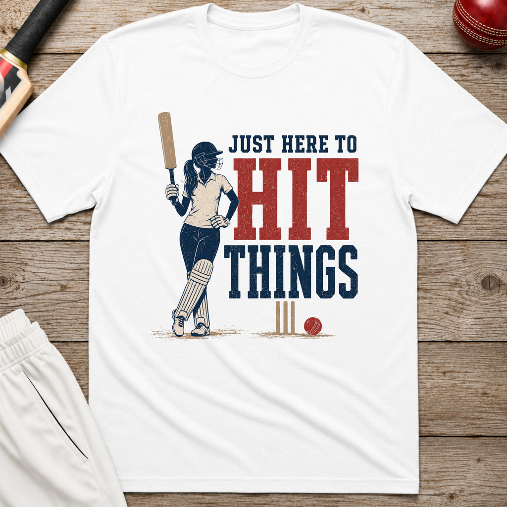 Just Here To Hit Things T-Shirt - White