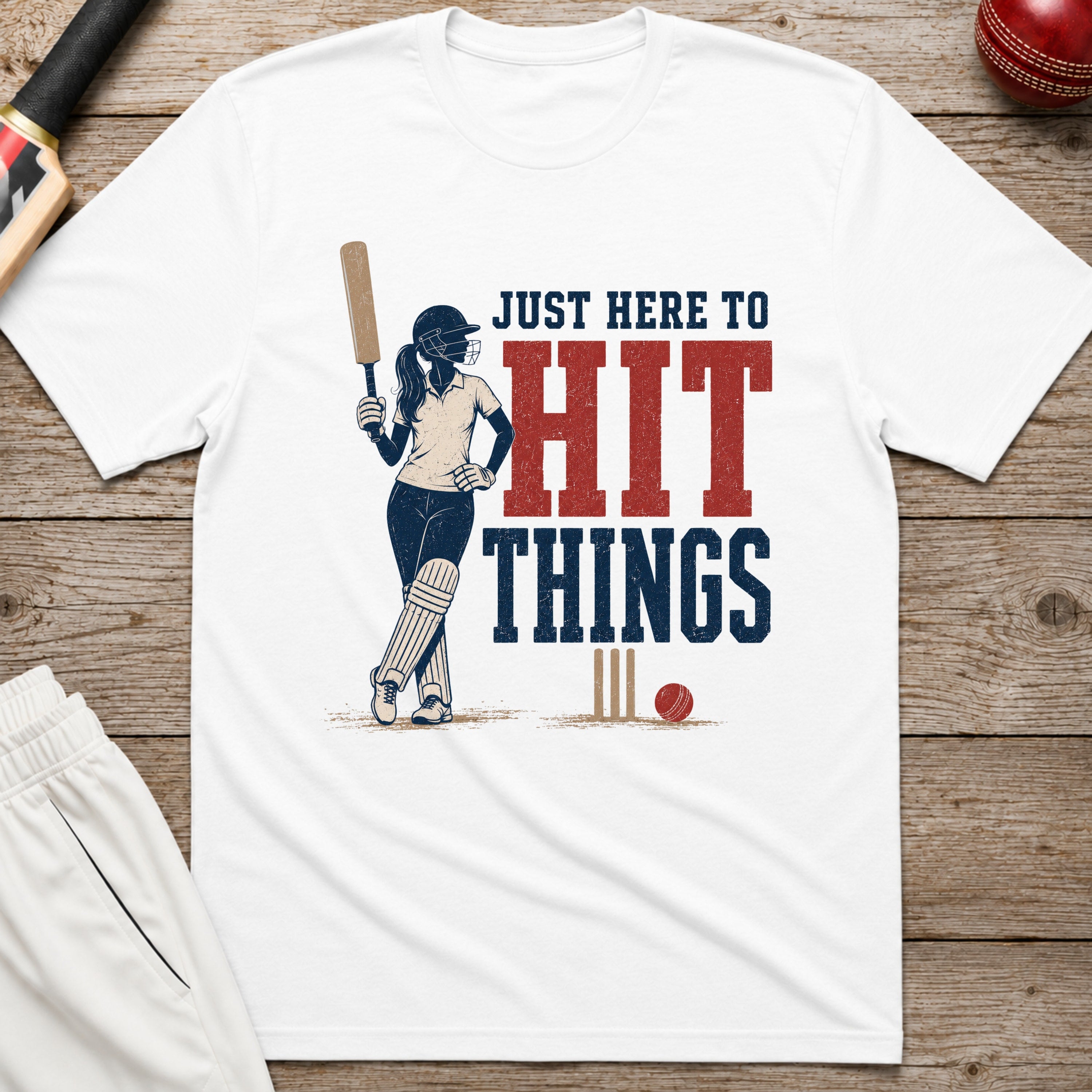 Just Here To Hit Things T-Shirt - White