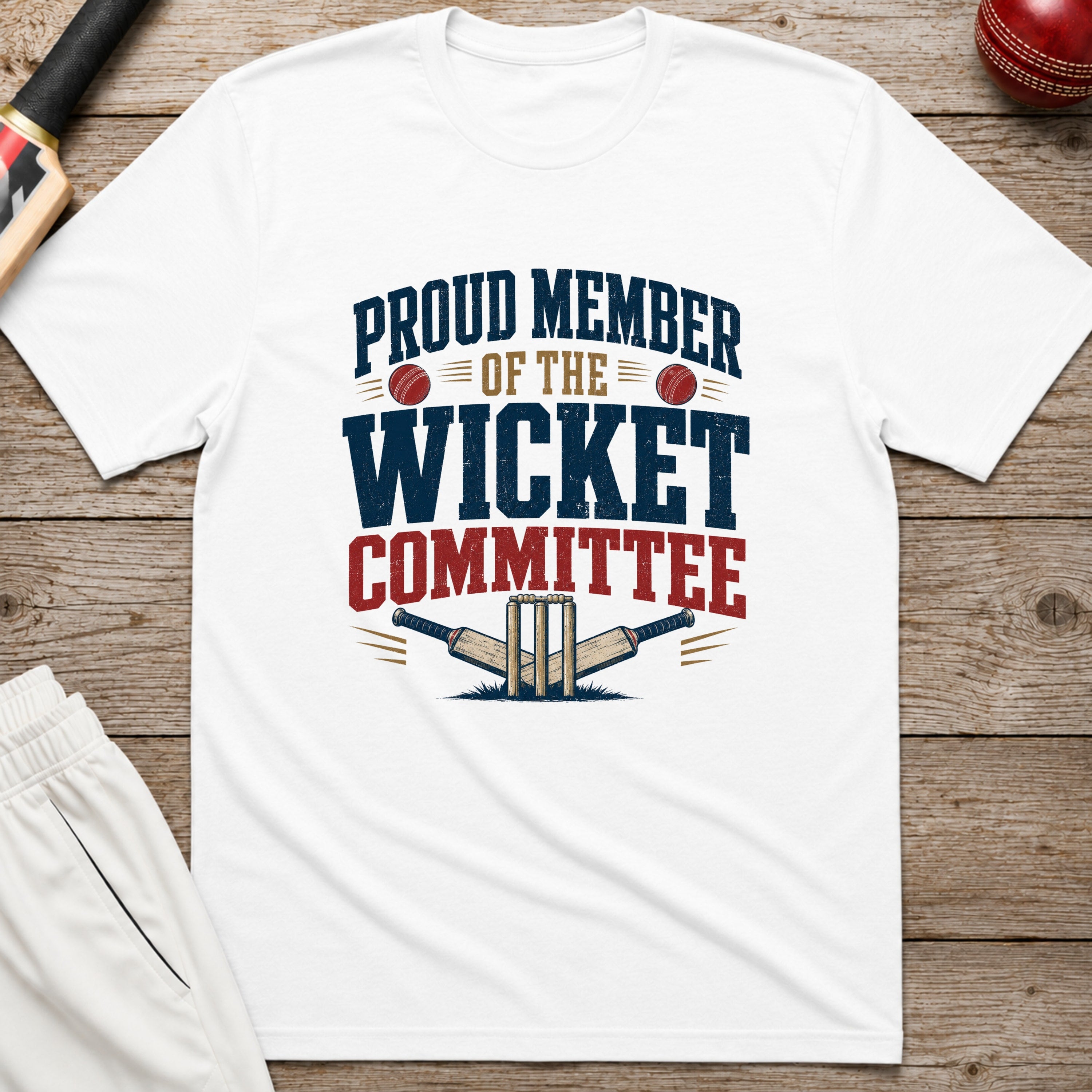 Proud Member Of The Wicket Committee T-Shirt - White