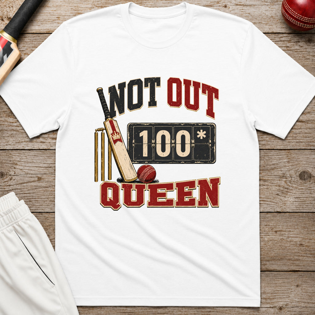Not Out Queen T-Shirt - White