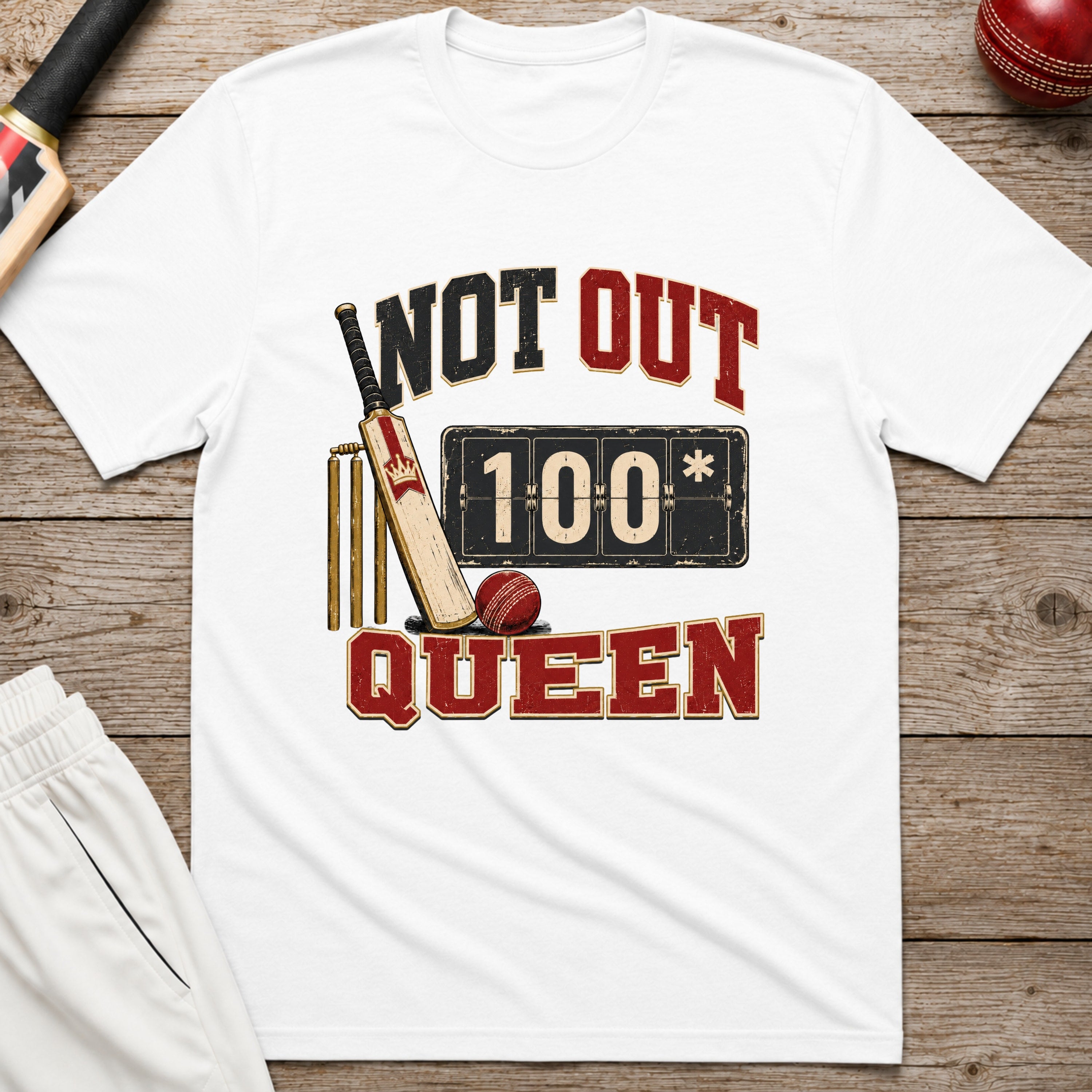 Not Out Queen T-Shirt - White