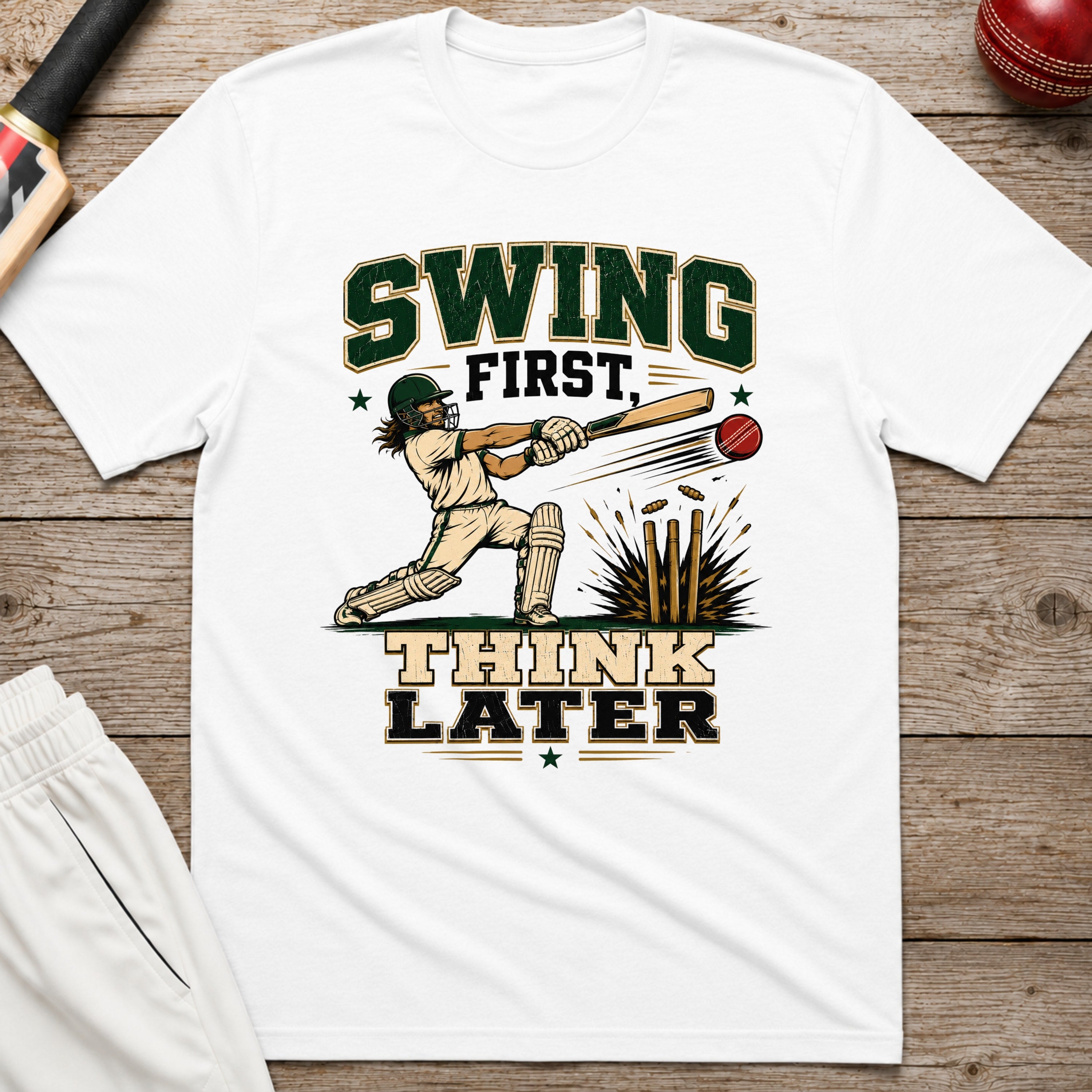 Swing First Think Later T-Shirt - White