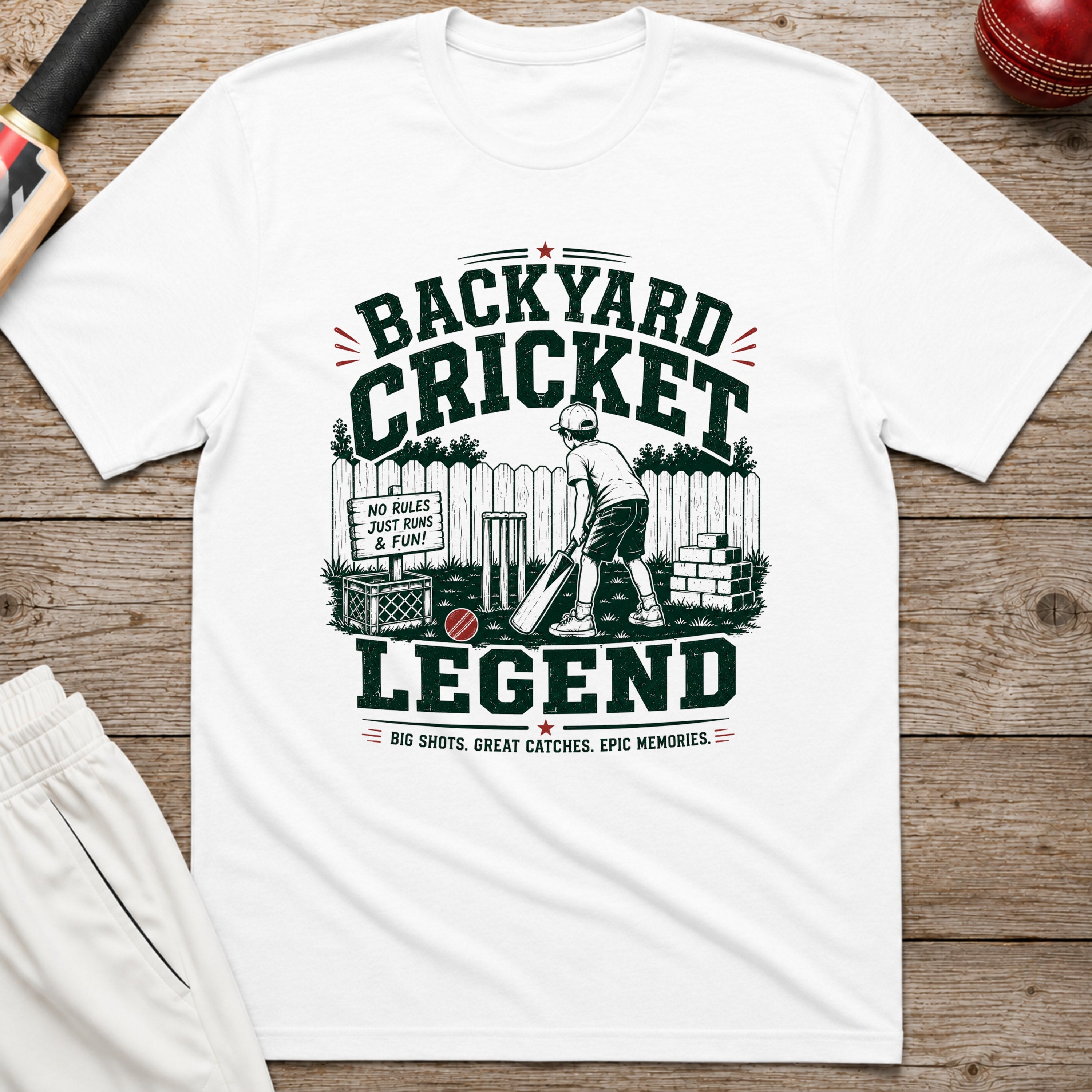 Backyard Cricket Legend T-Shirt - White