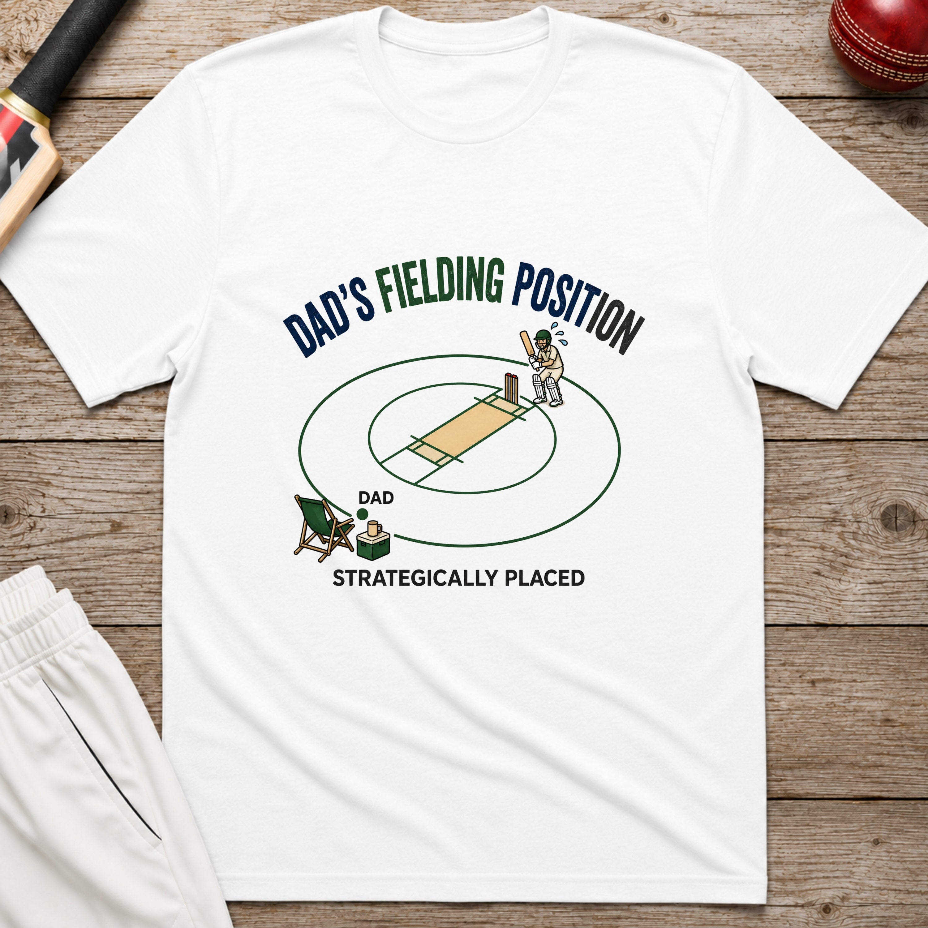 Dads Fielding Position T-Shirt - White