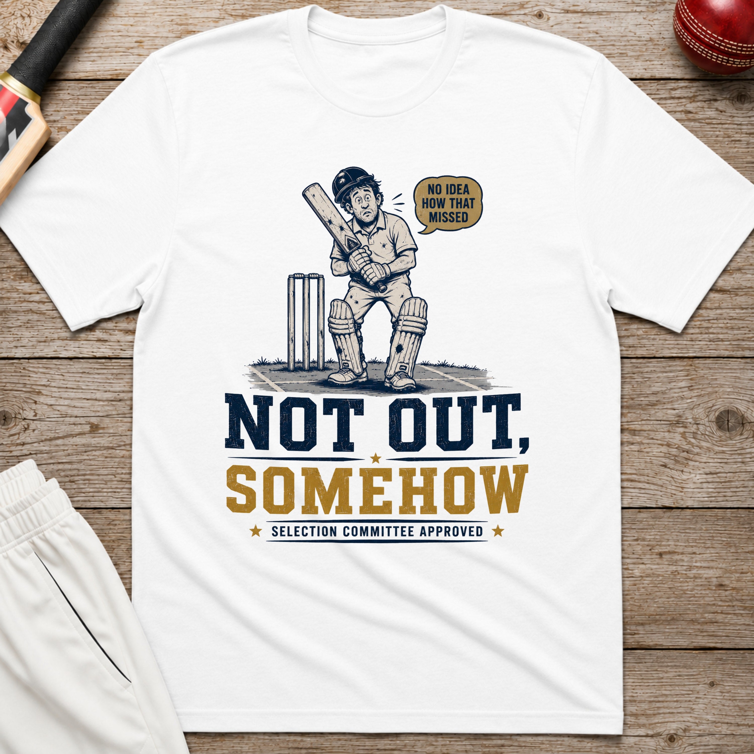 Not Out Somehow T-Shirt - White