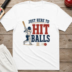 Just Here To Hit Balls T-Shirt - White