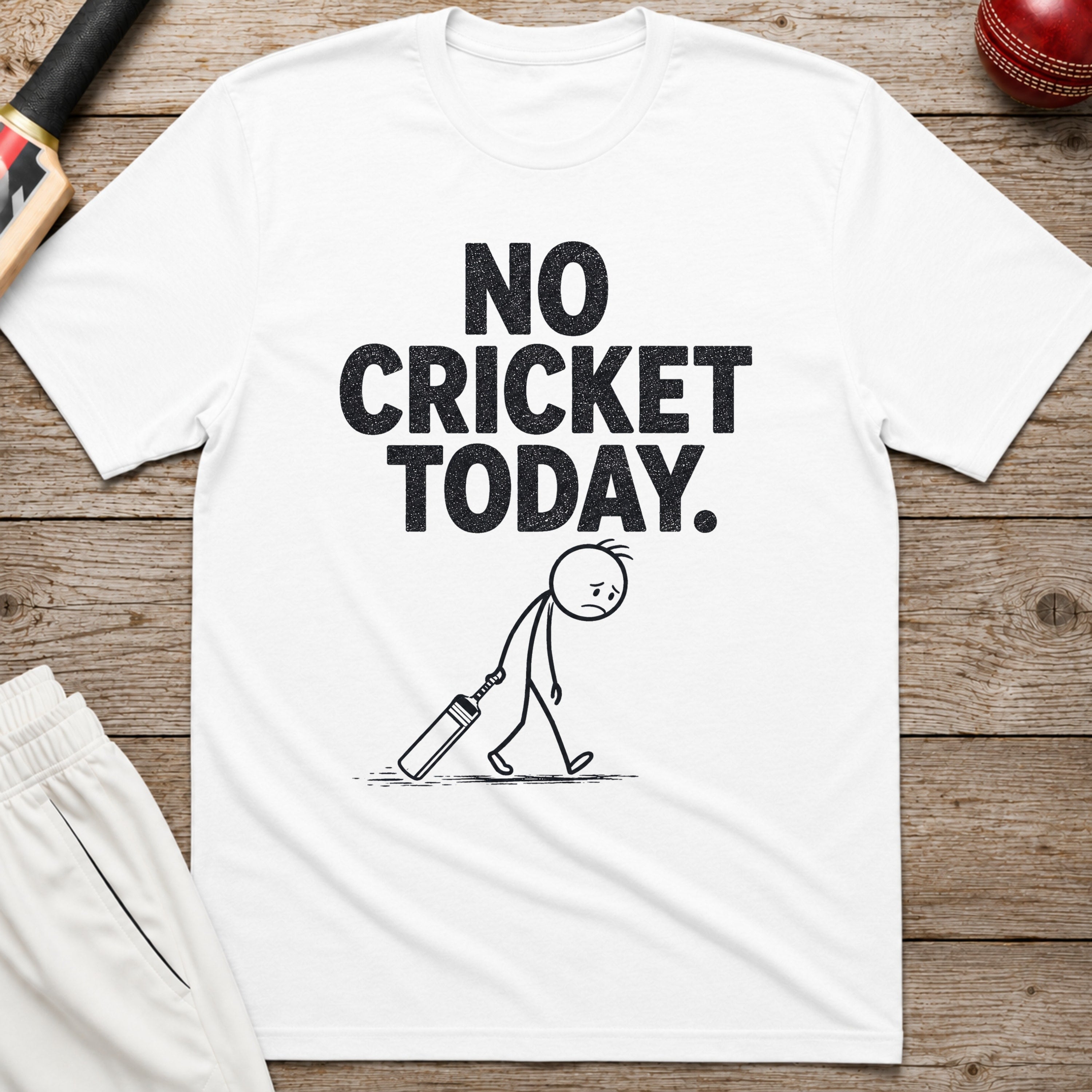 No Cricket Today T-Shirt - White