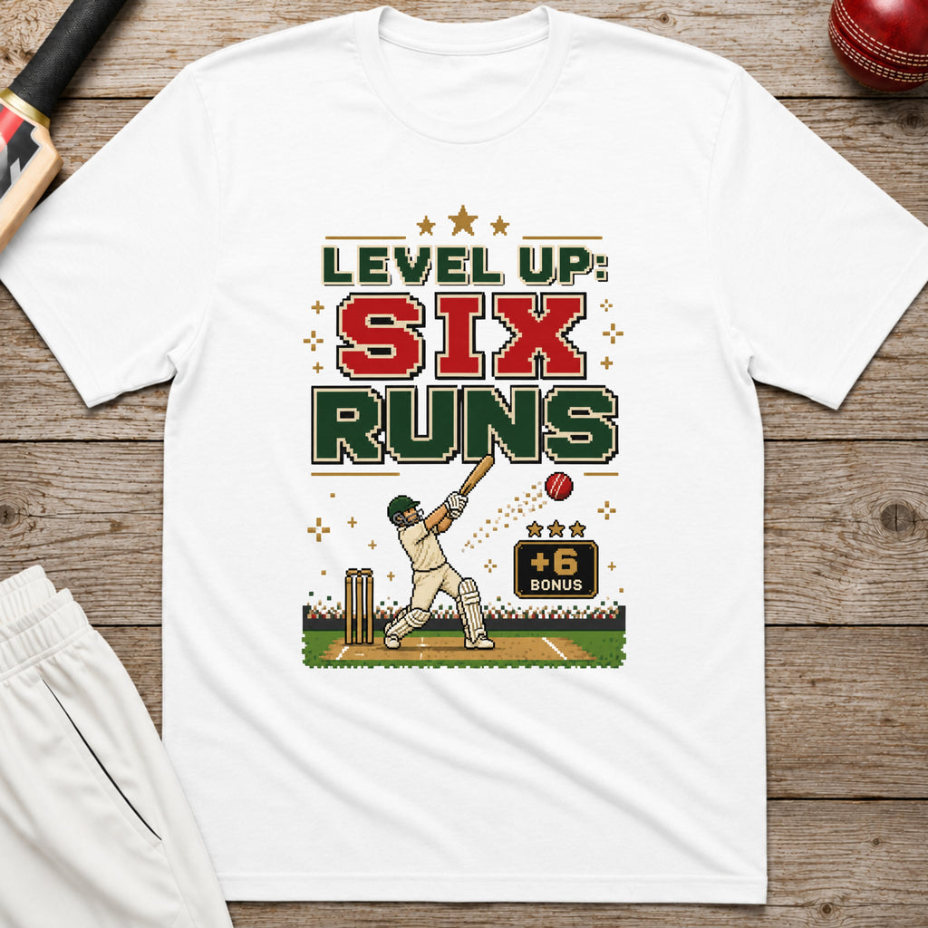 Level Up Six Runs T-Shirt - White