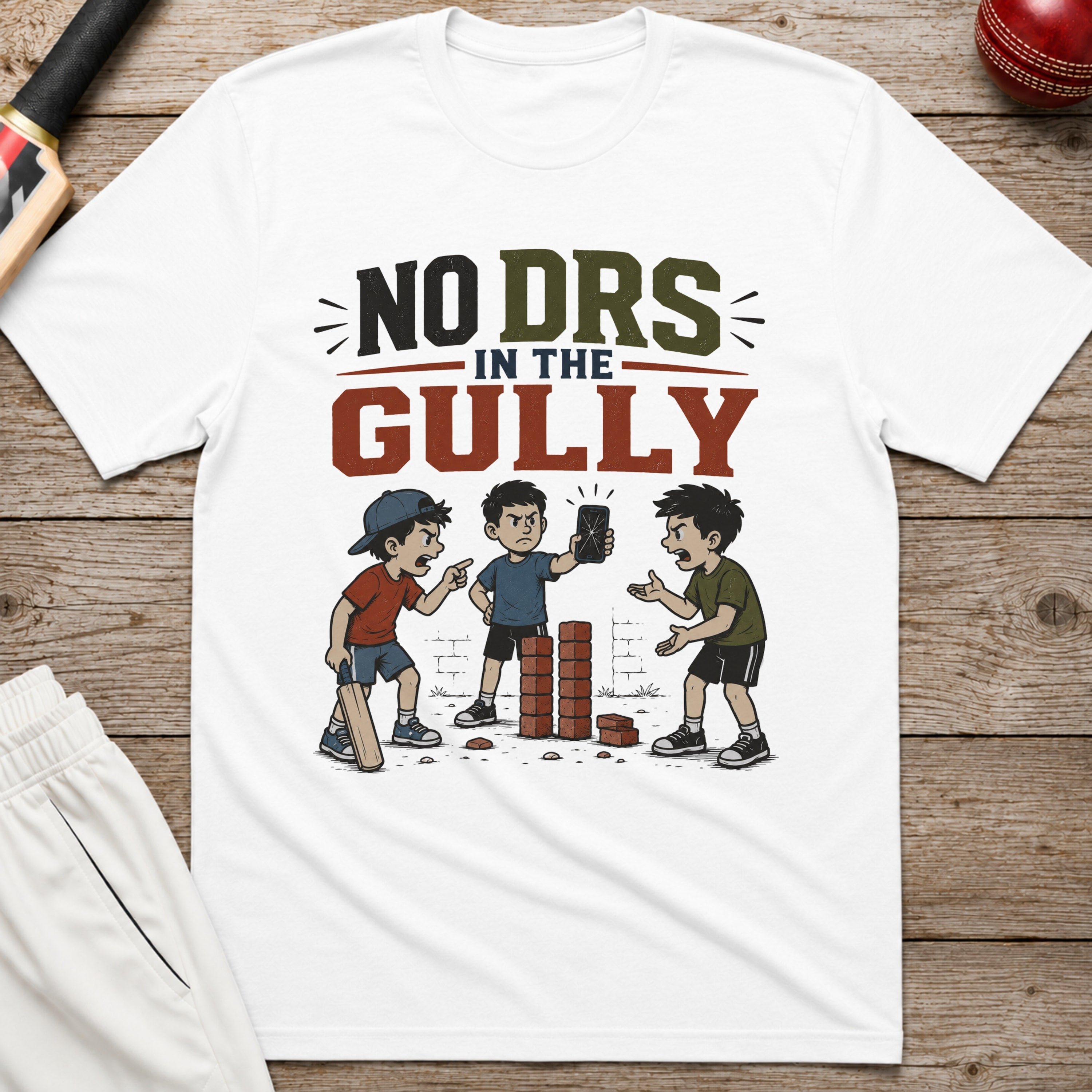 No DRS In The Gully T-Shirt - White